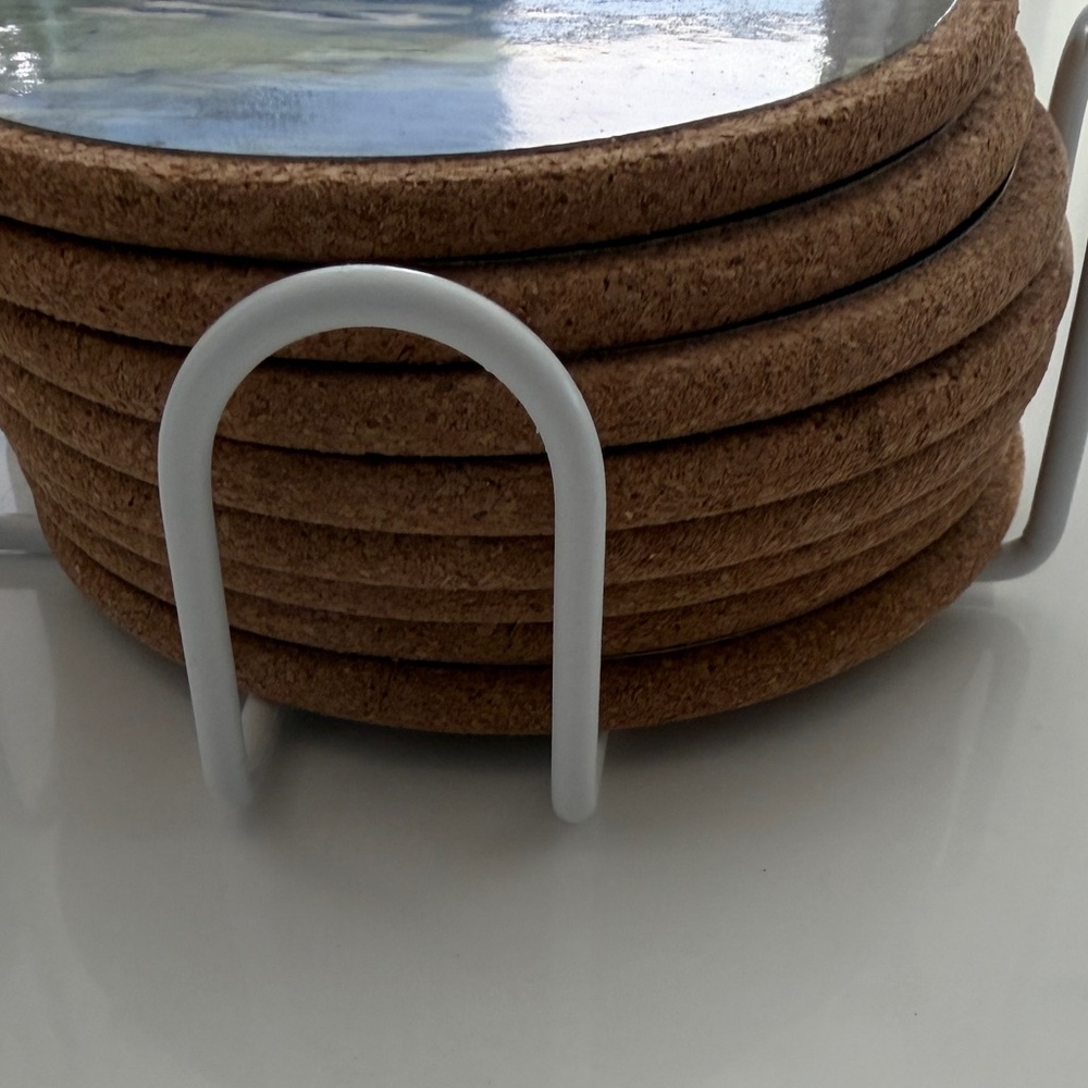 Random Golf Club Cork Coaster Set with Holder